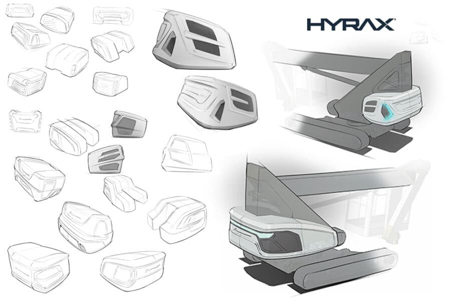 Design sketches for machinery,